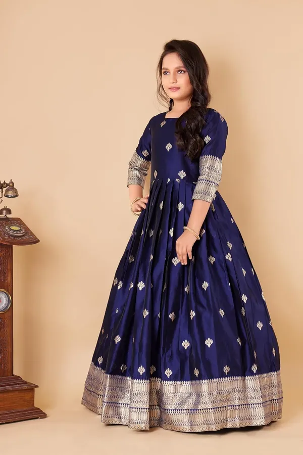 Feliz_The_Designer_Studio_Girl_S_Crepe_Silk_Maxi_Length_Jacquard_Dress_Kids_Dress_Dress_For_Girls