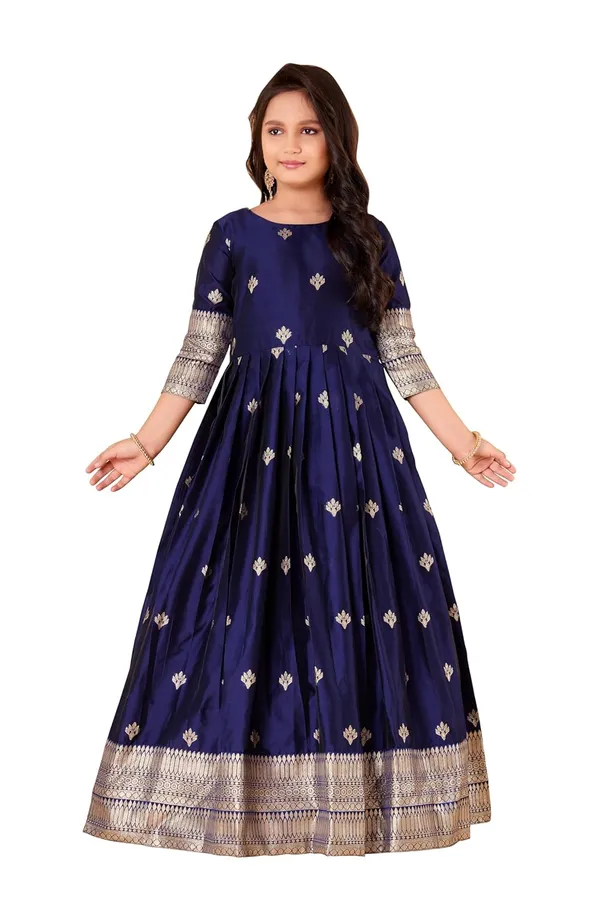 Feliz_The_Designer_Studio_Girl_S_Crepe_Silk_Maxi_Length_Jacquard_Dress_Kids_Dress_Dress_For_Girls