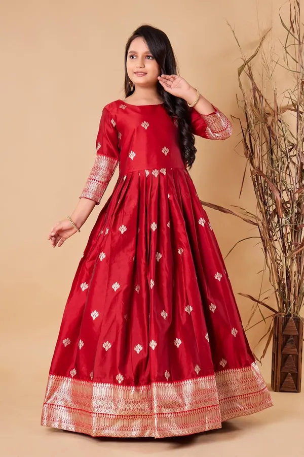 Feliz_The_Designer_Studio_Girl_S_Crepe_Silk_Maxi_Length_Jacquard_Dress_Kids_Dress_Dress_For_Girls