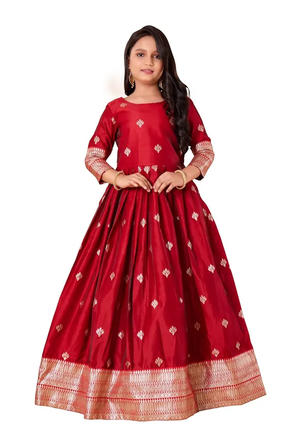 Feliz_The_Designer_Studio_Girl_S_Crepe_Silk_Maxi_Length_Jacquard_Dress_Kids_Dress_Dress_For_Girls