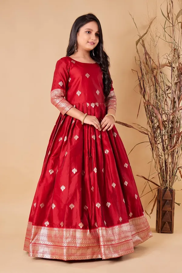 Feliz_The_Designer_Studio_Girl_S_Crepe_Silk_Maxi_Length_Jacquard_Dress_Kids_Dress_Dress_For_Girls