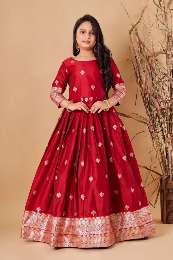 Feliz_The_Designer_Studio_Girl_S_Crepe_Silk_Maxi_Length_Jacquard_Dress_Kids_Dress_Dress_For_Girls