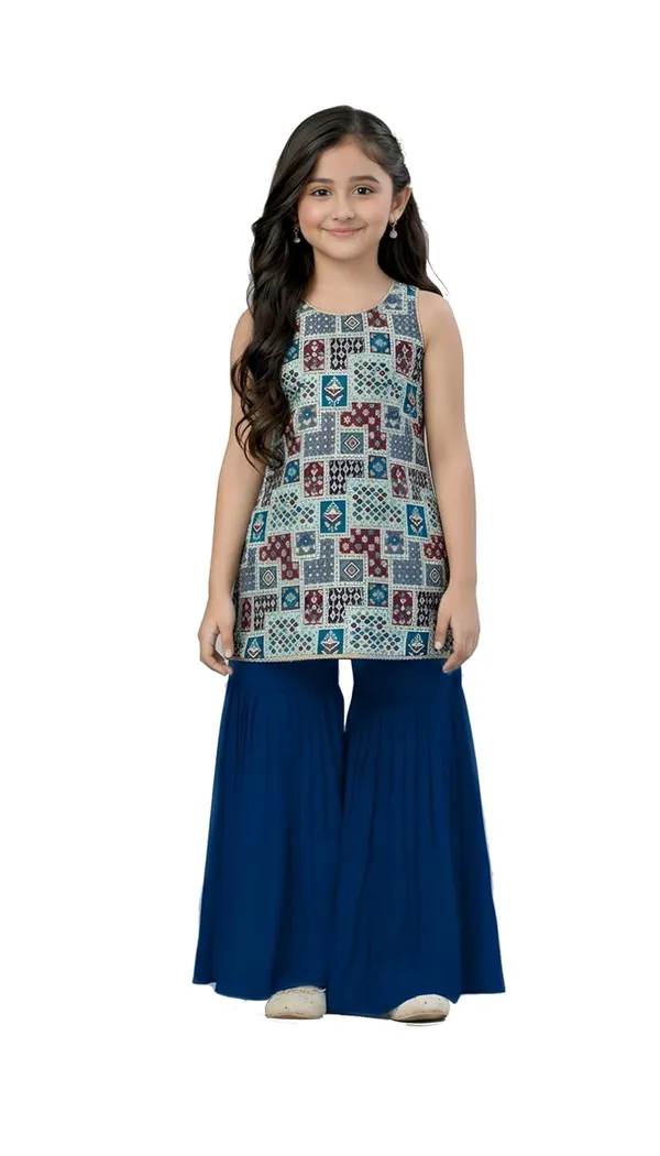 Feliz_The_Designer_Studio_New_Girl_S_Sharara_Style_Georgette_Kurta_&Palazzo_Set_For_Kids