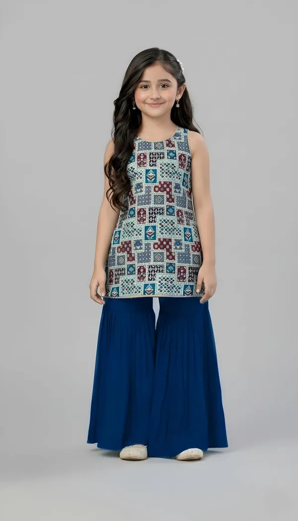 Feliz_The_Designer_Studio_New_Girl_S_Sharara_Style_Georgette_Kurta_&Palazzo_Set_For_Kids