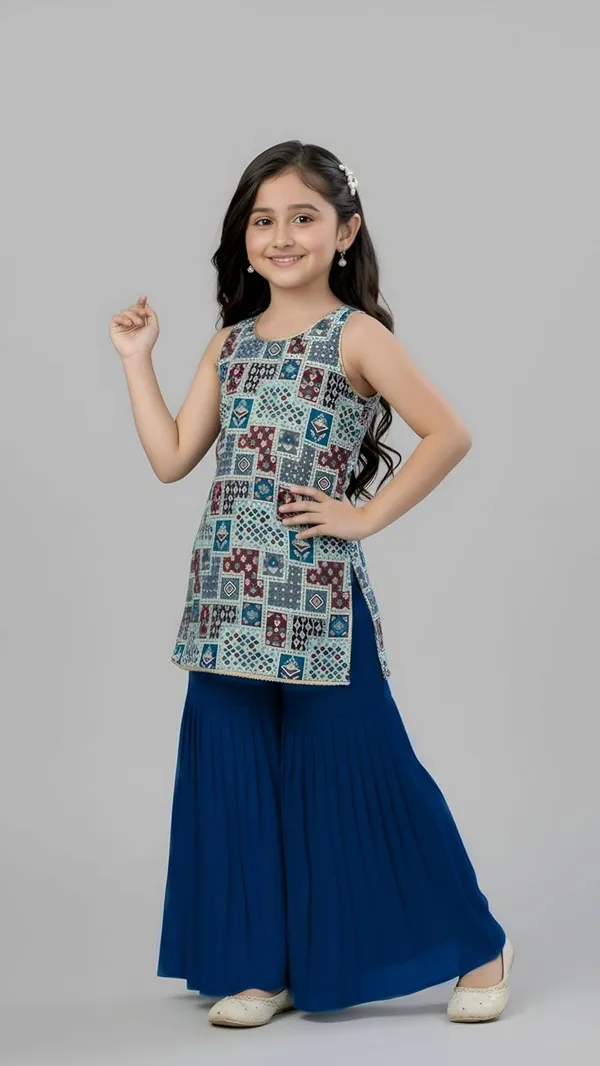 Feliz_The_Designer_Studio_New_Girl_S_Sharara_Style_Georgette_Kurta_&Palazzo_Set_For_Kids