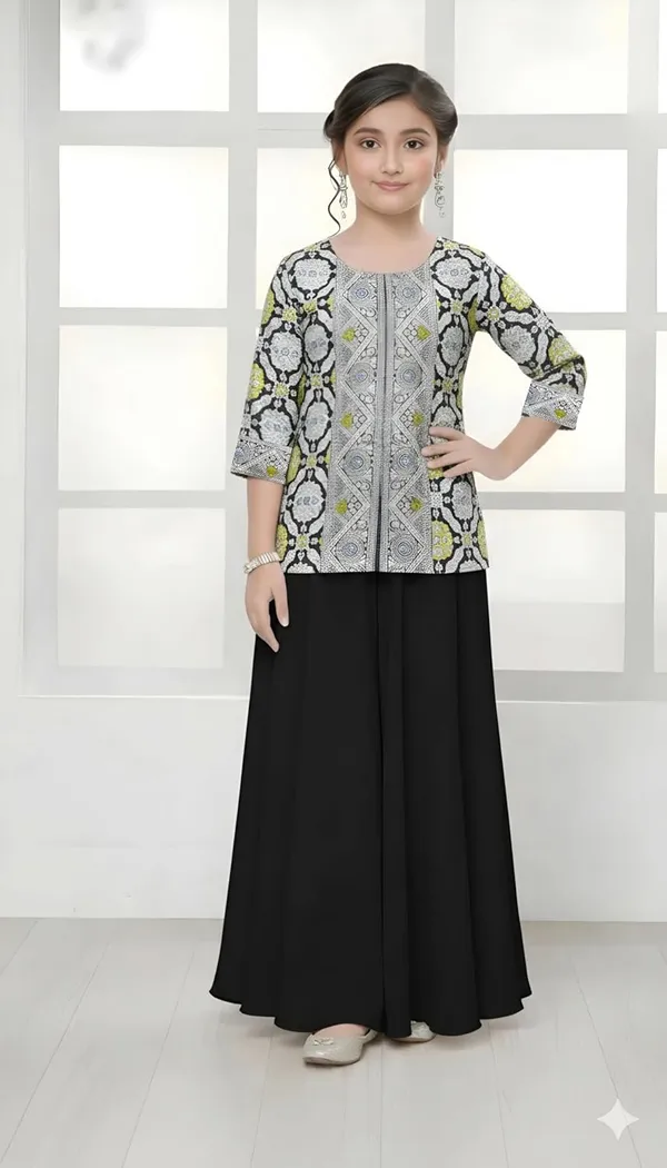 Feliz_The_Designer_Studio_New_Jacquard_Kids_Kurta_And_Palazzo_Set_For_Dress