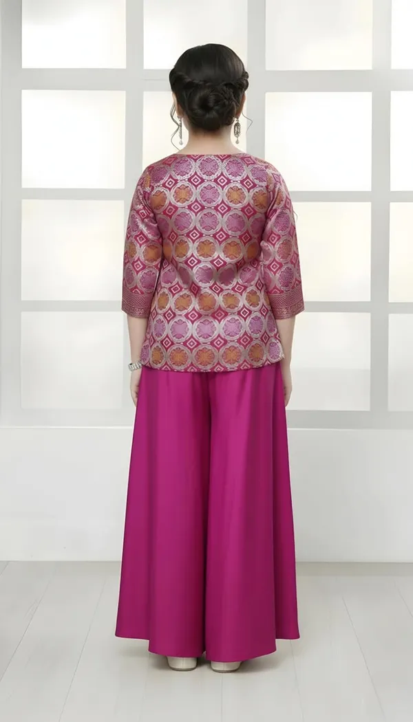 Feliz_The_Designer_Studio_New_Jacquard_Kids_Kurta_And_Palazzo_Set_For_Dress