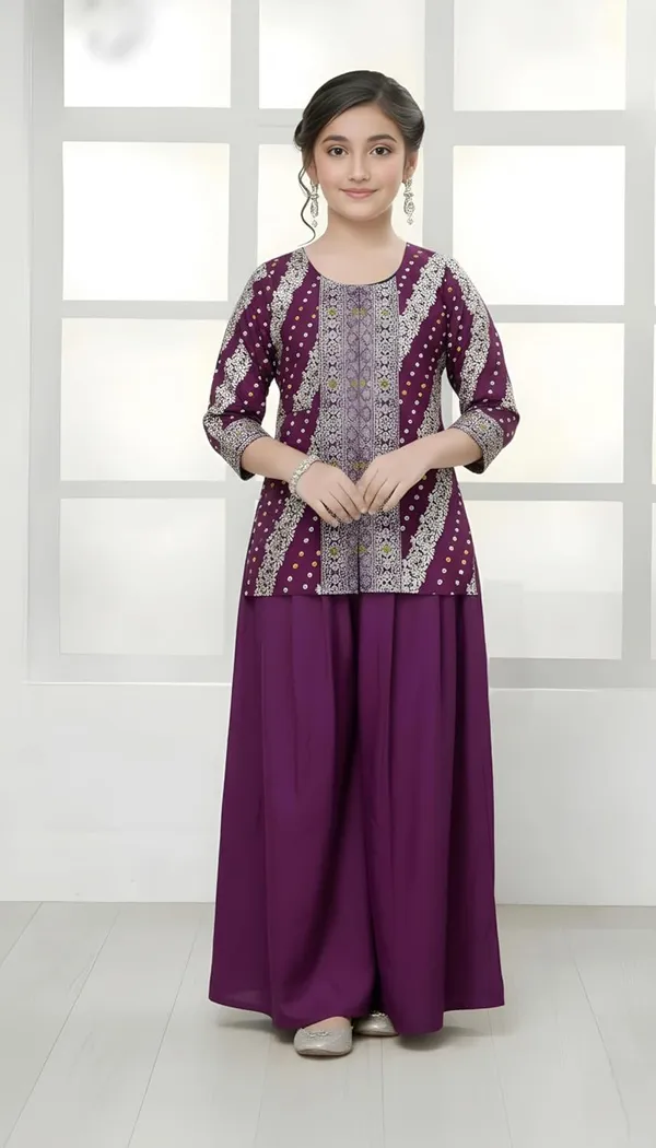 Feliz_The_Designer_Studio_New_Jacquard_Kids_Kurta_And_Palazzo_Set_For_Dress