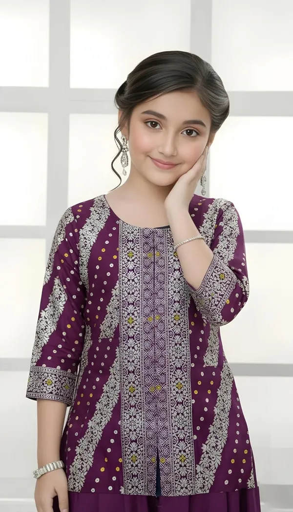 Feliz_The_Designer_Studio_New_Jacquard_Kids_Kurta_And_Palazzo_Set_For_Dress