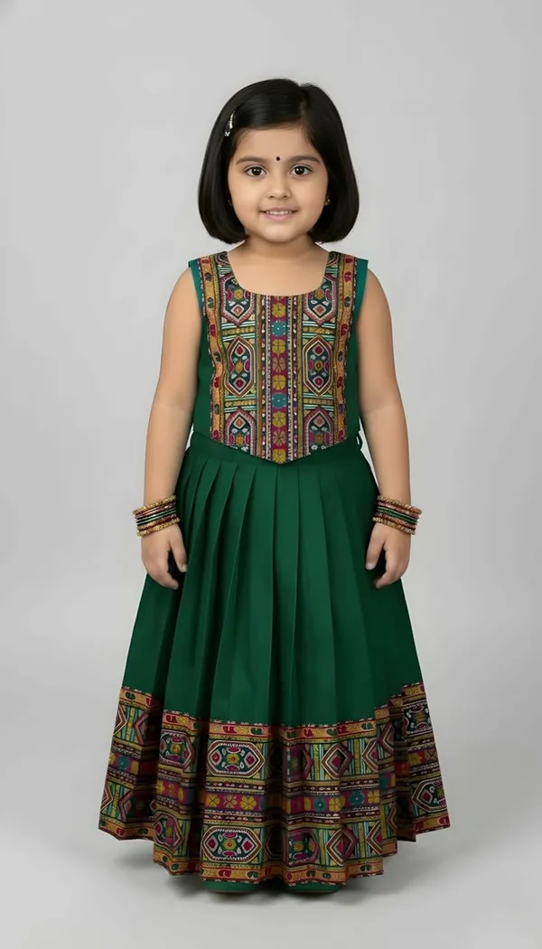 Kids_South_Indian_Traditional_Pattu_Pavadai_Silk_Blend_Readymade_Lehenga_Choli_Dress_For_Girls