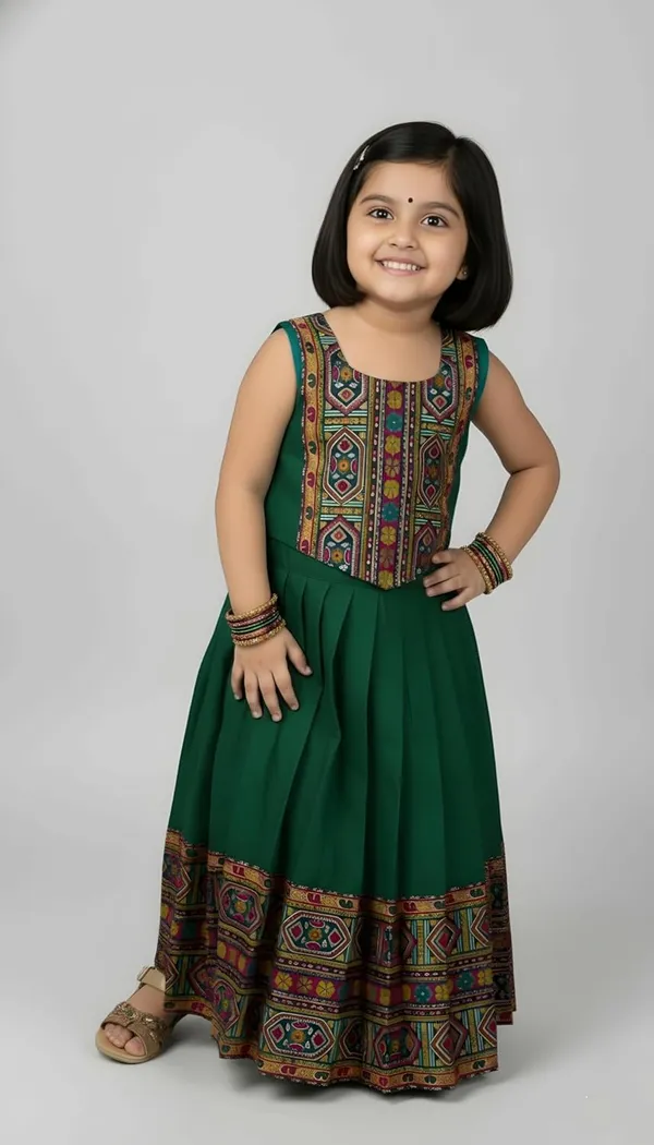 Kids_South_Indian_Traditional_Pattu_Pavadai_Silk_Blend_Readymade_Lehenga_Choli_Dress_For_Girls