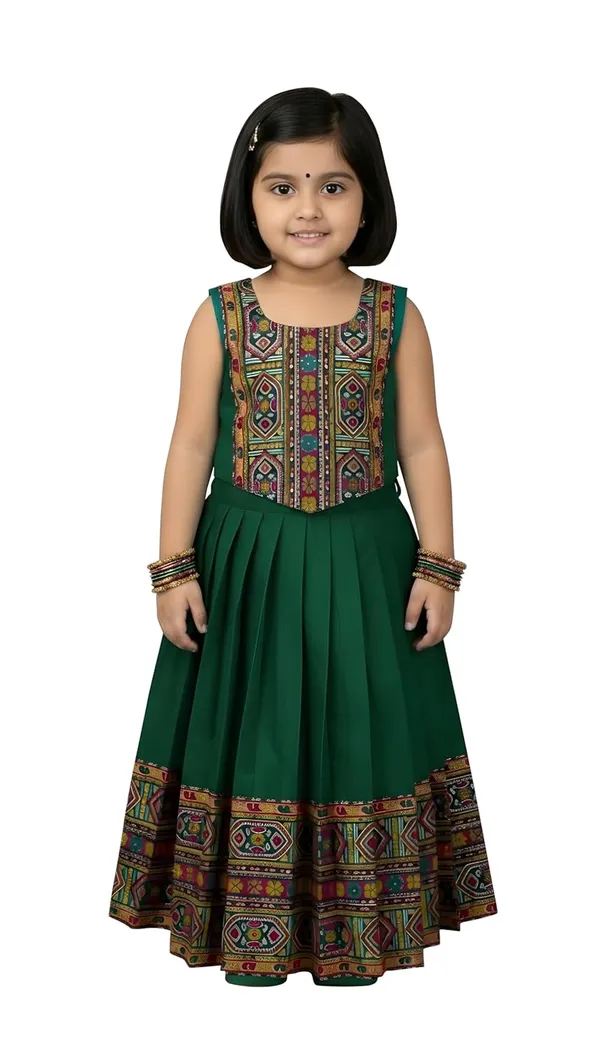 Kids_South_Indian_Traditional_Pattu_Pavadai_Silk_Blend_Readymade_Lehenga_Choli_Dress_For_Girls