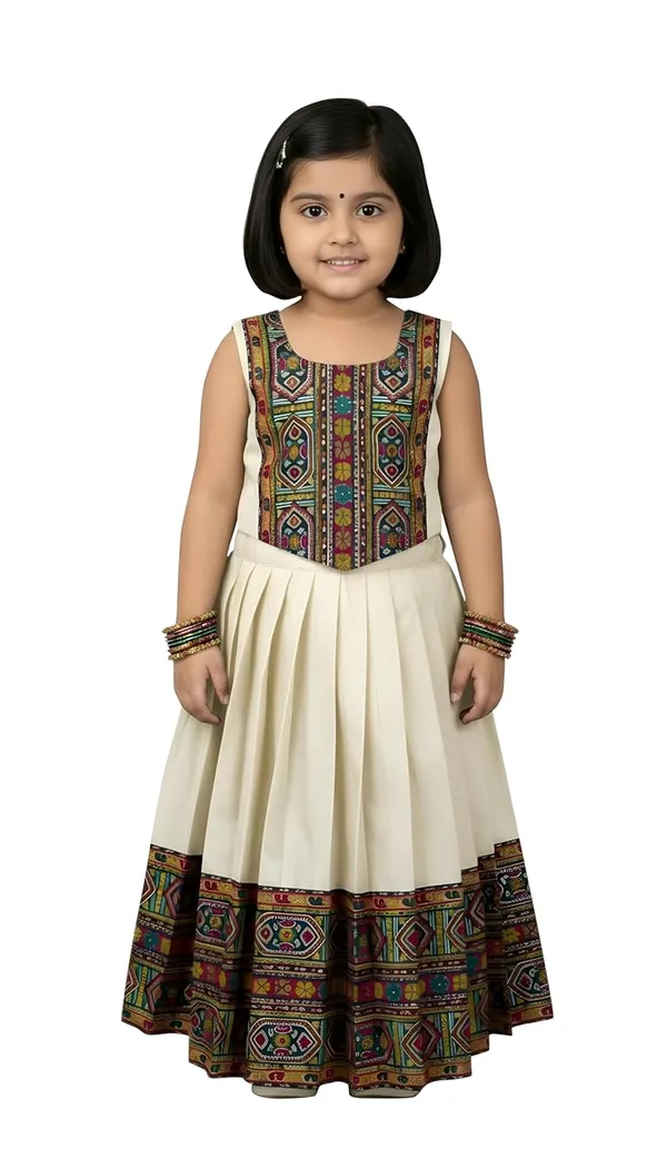Kids_South_Indian_Traditional_Pattu_Pavadai_Silk_Blend_Readymade_Lehenga_Choli_Dress_For_Girls