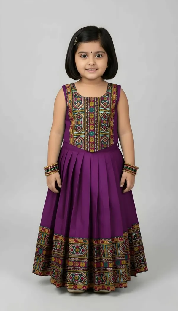 Kids_South_Indian_Traditional_Pattu_Pavadai_Silk_Blend_Readymade_Lehenga_Choli_Dress_For_Girls