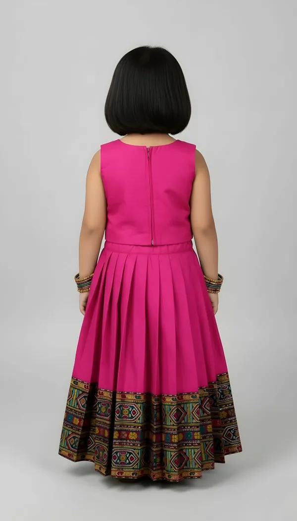 Kids_South_Indian_Traditional_Pattu_Pavadai_Silk_Blend_Readymade_Lehenga_Choli_Dress_For_Girls
