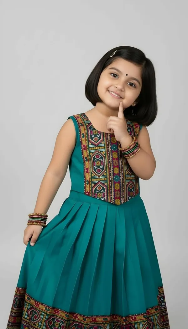 Kids_South_Indian_Traditional_Pattu_Pavadai_Silk_Blend_Readymade_Lehenga_Choli_Dress_For_Girls