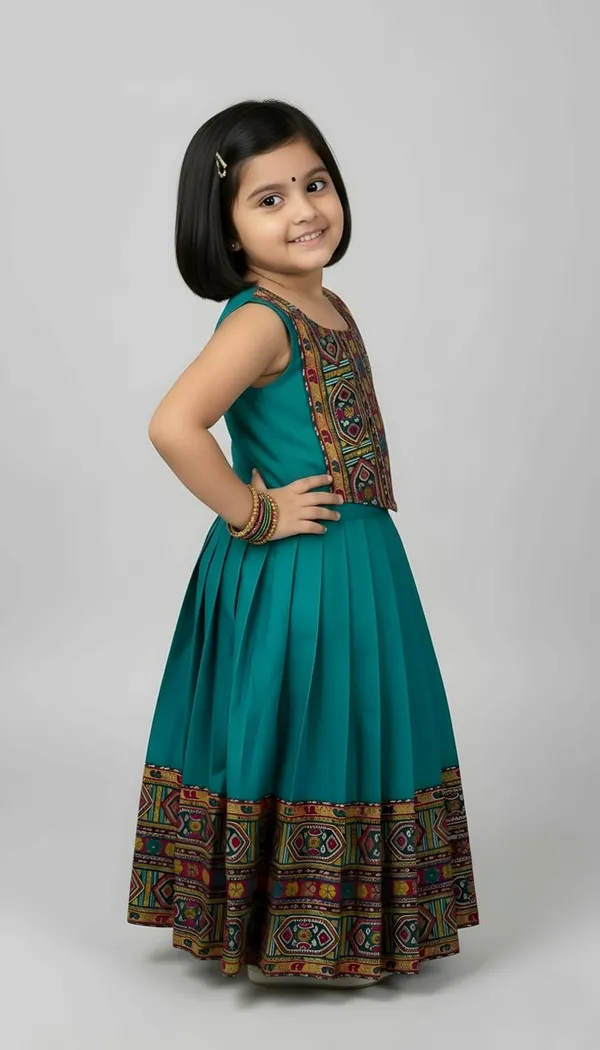 Kids_South_Indian_Traditional_Pattu_Pavadai_Silk_Blend_Readymade_Lehenga_Choli_Dress_For_Girls