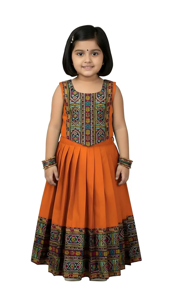 Kids_South_Indian_Traditional_Pattu_Pavadai_Silk_Blend_Readymade_Lehenga_Choli_Dress_For_Girls