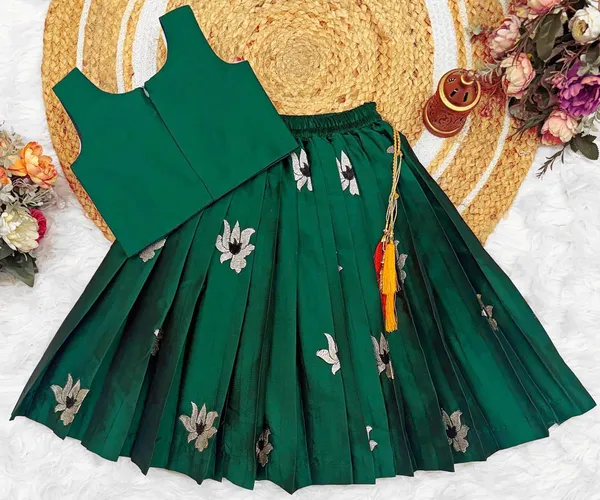 Kids_South_Indian_Embrodairy_Traditional_Pattu_Pavadai_Silk_Blend_Readymade_Lehenga_Choli_Dress_For_Girls