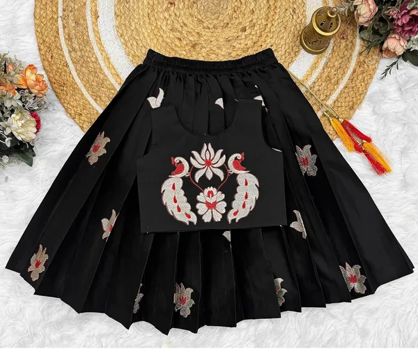 Kids_South_Indian_Embrodairy_Traditional_Pattu_Pavadai_Silk_Blend_Readymade_Lehenga_Choli_Dress_For_Girls