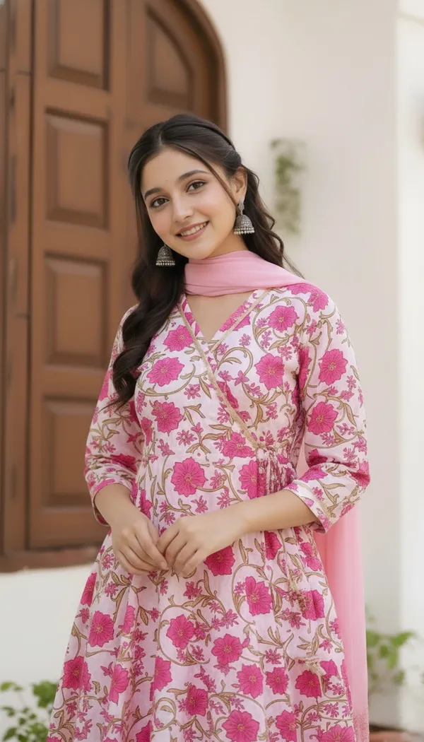 FELIZ_THE_DESIGNER_STUDIO_new_Pink_floral_print_alia_cut_top_and_sharara_set_Dress_for_girls