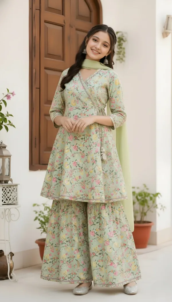 FELIZ_THE_DESIGNER_STUDIO_new_Pista_floral_print_alia_cut_top_and_sharara_set_Dress_for_girls