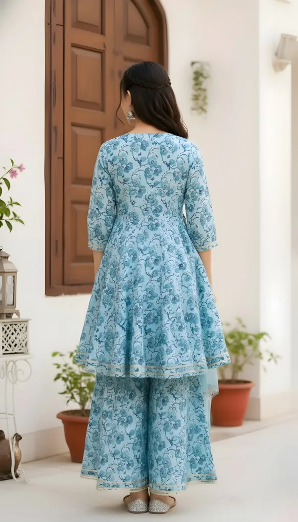 FELIZ_THE_DESIGNER_STUDIO_new_Sky_Blue_floral_print_alia_cut_top_and_sharara_set_Dress_for_girls