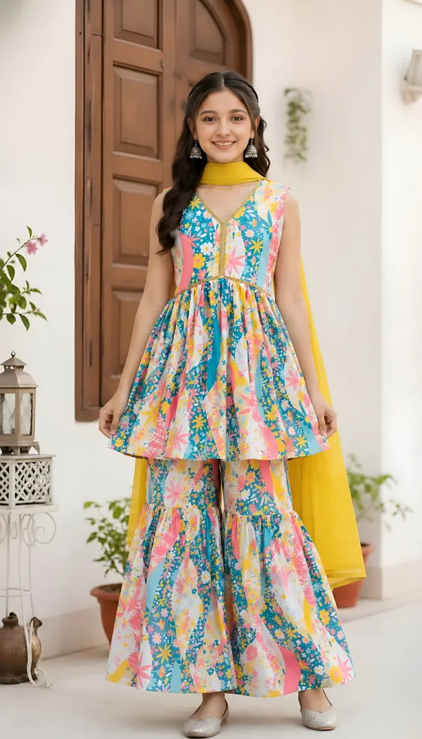 Girls_Rayon_Fabric_Floral_Printed__Sharara_Dress_Set_For_All_Occasion_salwar_suit