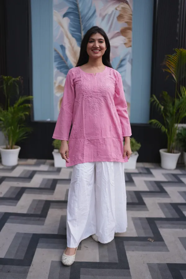 Pink_Linen_Kurti_For_Woman