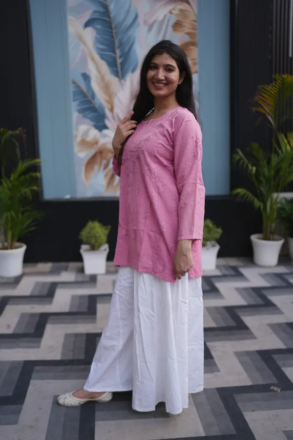 Pink_Linen_Kurti_For_Woman