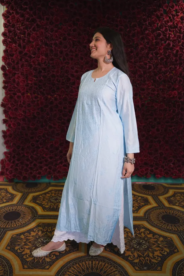 Sky_Blue_Chanderi_Kurti_For_Woman