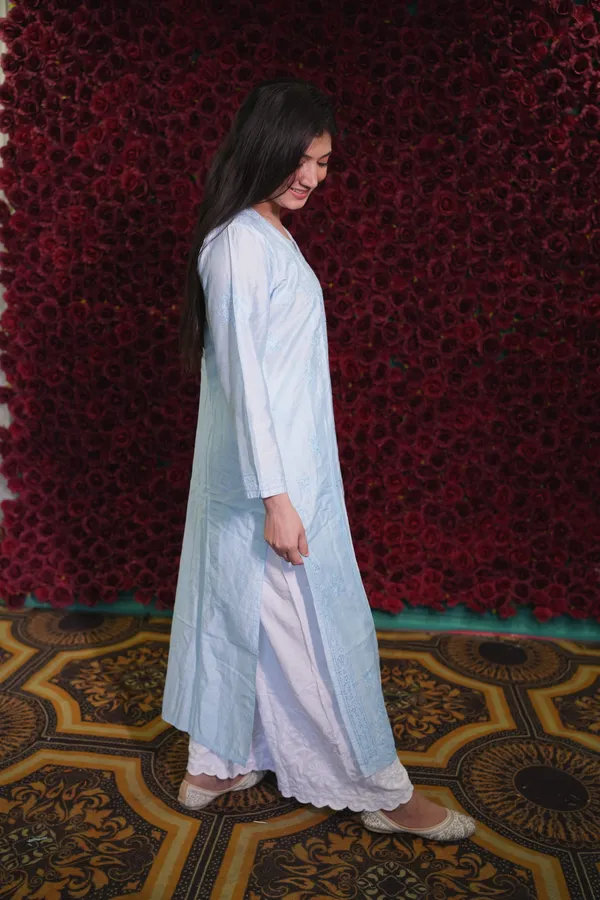 Sky_Blue_Chanderi_Kurti_For_Woman