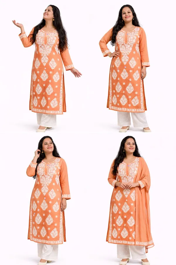 Orange_Reyon_Kurti_For_Woman