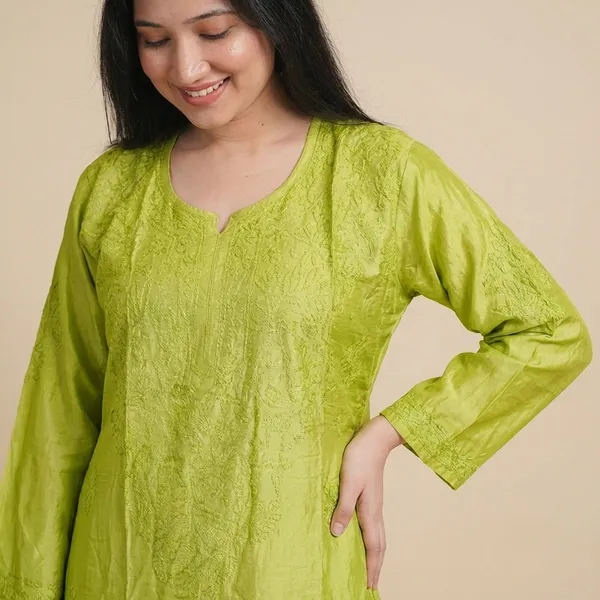 Purple_And_Mint_Green_Chanderi_Kurti_For_Woman_Pack_Of_2
