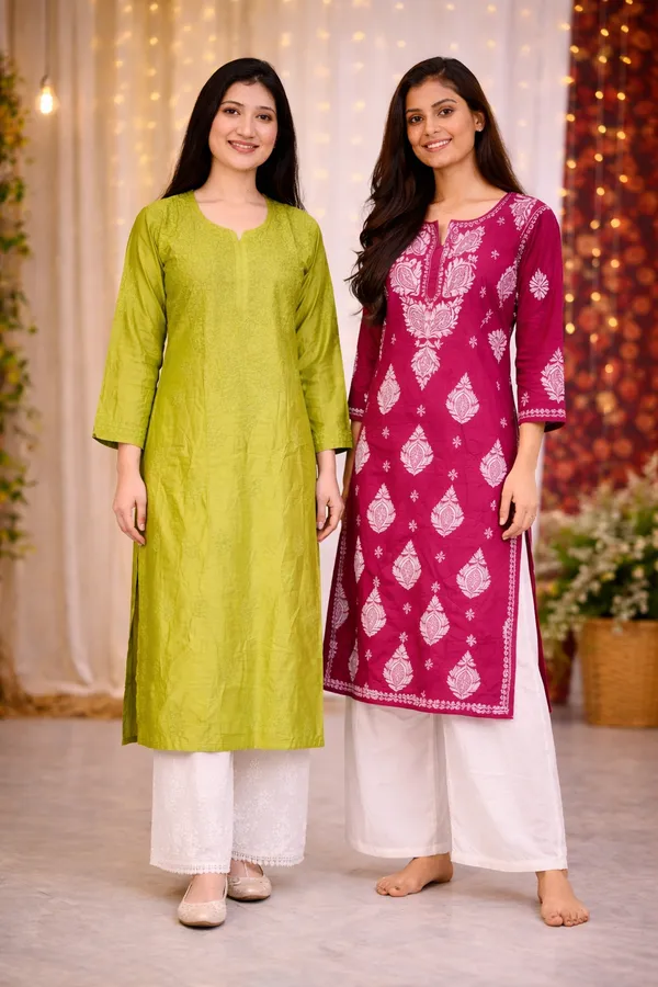 Purple_And_Mint_Green_Chanderi_Kurti_For_Woman_Pack_Of_2