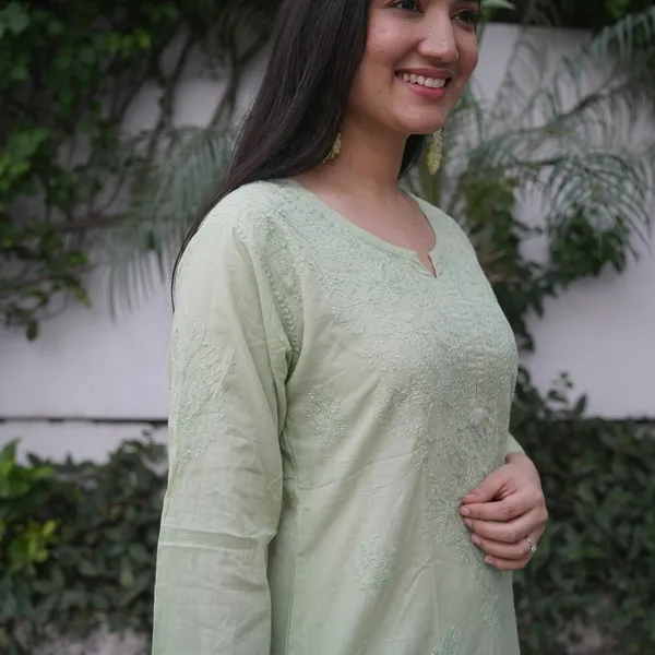 Olive_Green_Cotton_Kurti_For_Woman