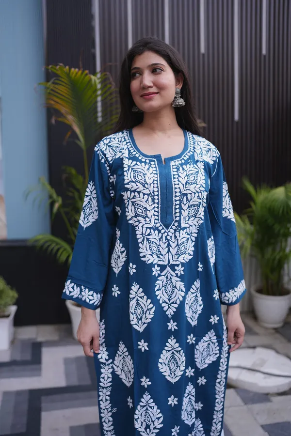 Blue_Reyon_Kurti_For_Woman