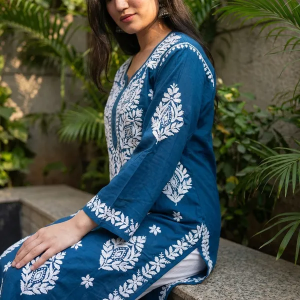Blue_Reyon_Kurti_For_Woman
