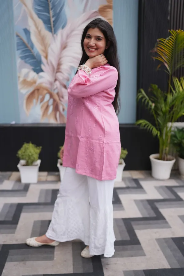 Pista_Green_And_Pink_Linen_Kurti_For_Woman_Pack_Of_2