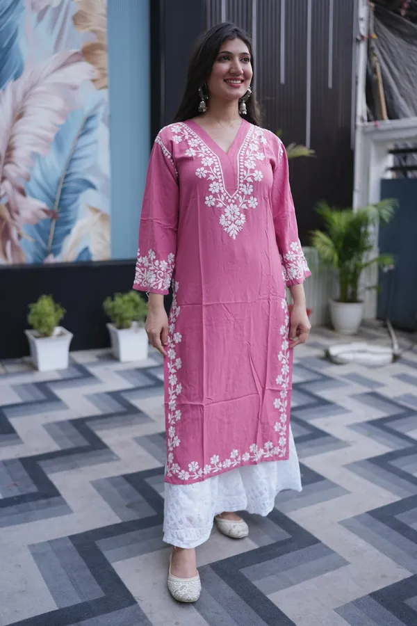 Rani_Pink_Reyon_Kurti_And_Dusky_Rose_Reyon_Kurti_For_Woman