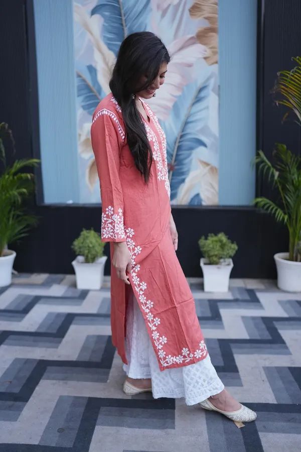 Orange_Reyon_Kurti_For_Woman