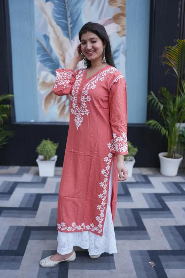 Orange_Reyon_Kurti_For_Woman