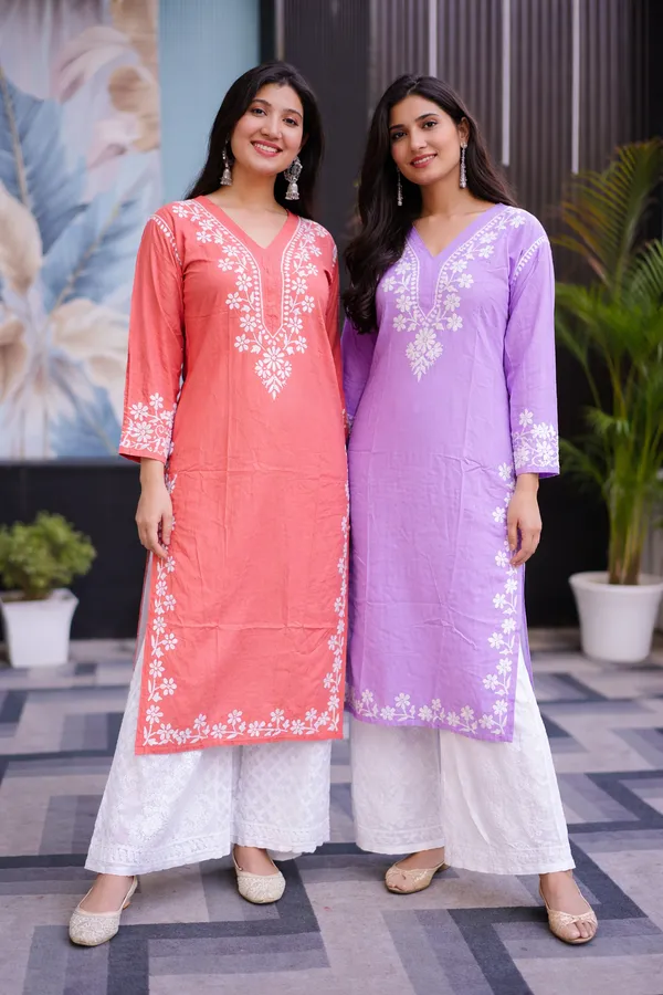 Orange_And_Purple_Reyon_Kurti_For_Woman_Pack_Of_2