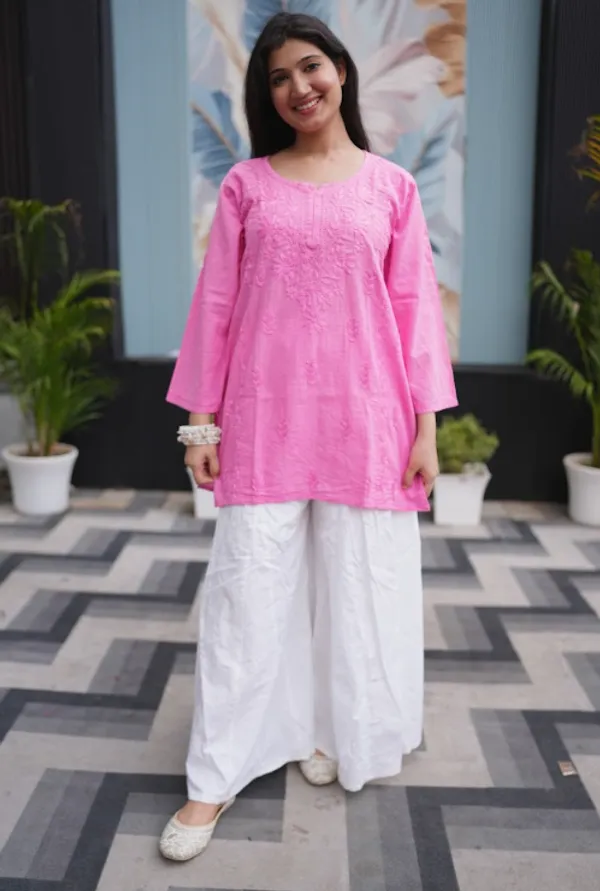 Pink_Linen_Kurti_For_Woman