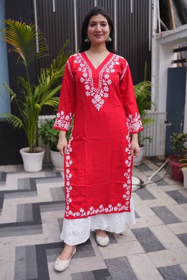 Red_Reyon_Kurti_For_Woman