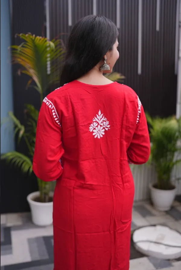 Red_Reyon_Kurti_For_Woman