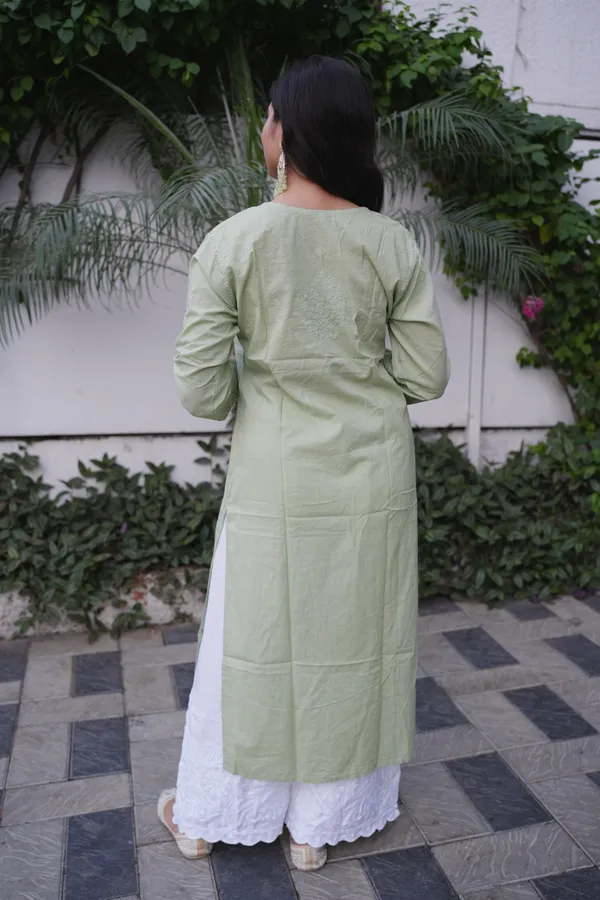 Olive_Green_Cotton_Kurti_For_Woman