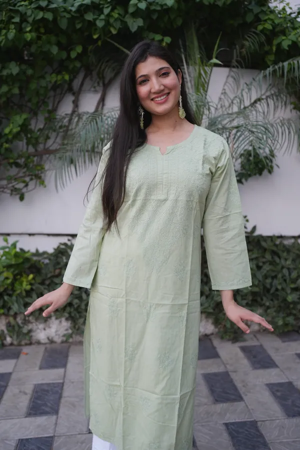 Olive_Green_Cotton_Kurti_For_Woman