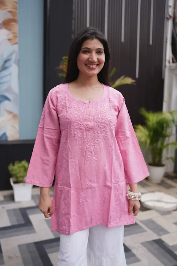 Pista_Green_And_Pink_Linen_Kurti_For_Woman_Pack_Of_2