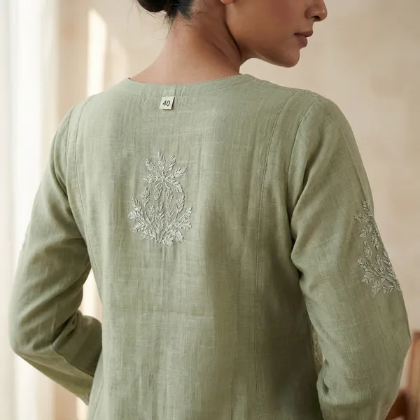 Pista_Green_And_Pink_Linen_Kurti_For_Woman_Pack_Of_2